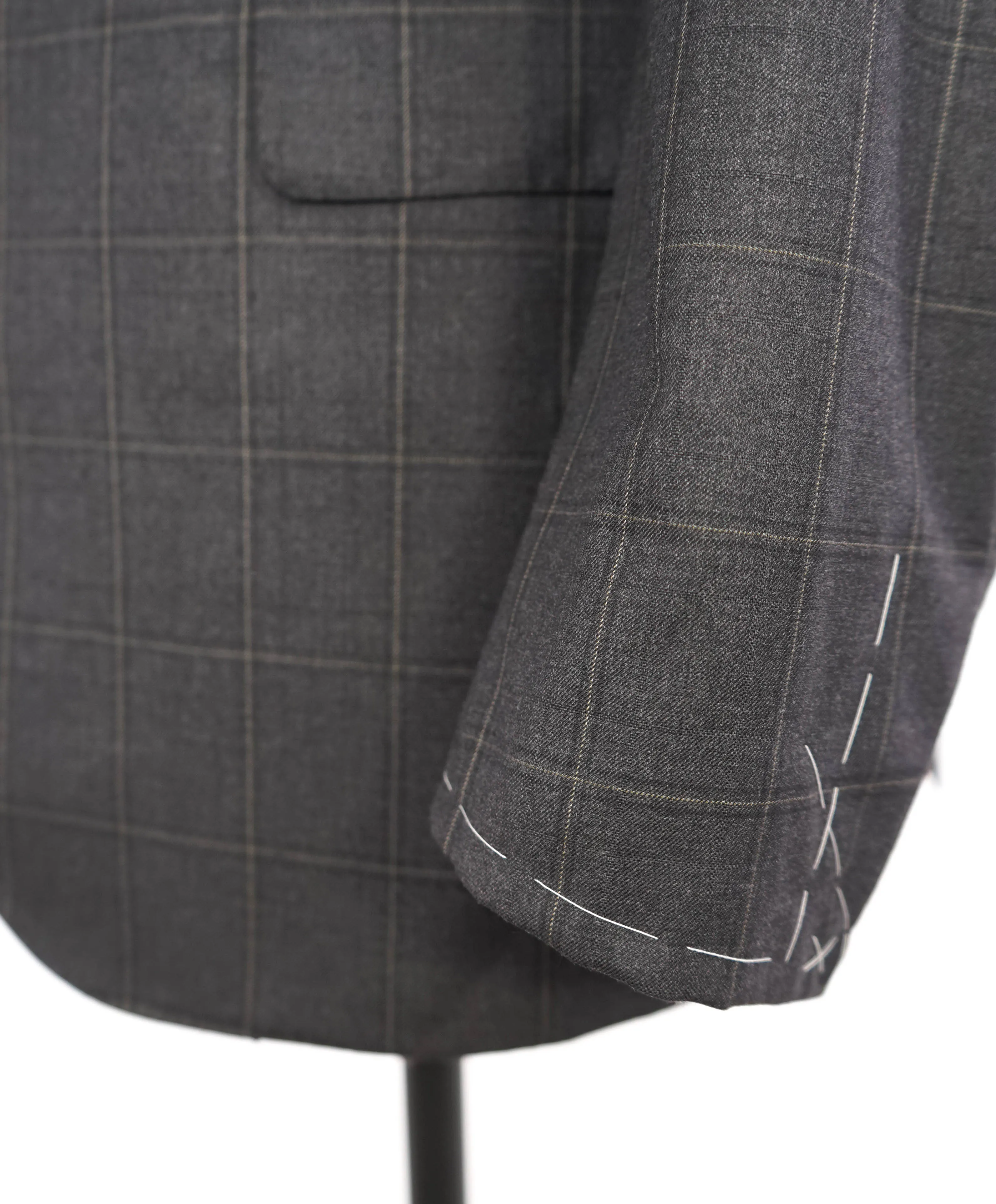$6700 BRIONI - Gray Chalk Windowpane Super 160's Suit - 40R