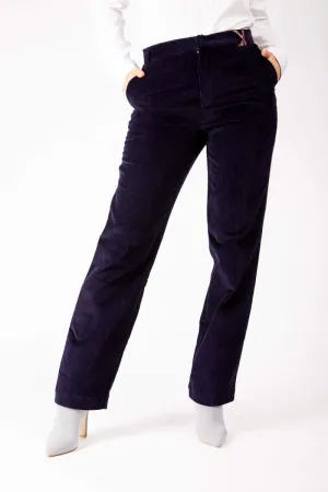 Adrian Schachter Navy Corduroy Suit Trousers