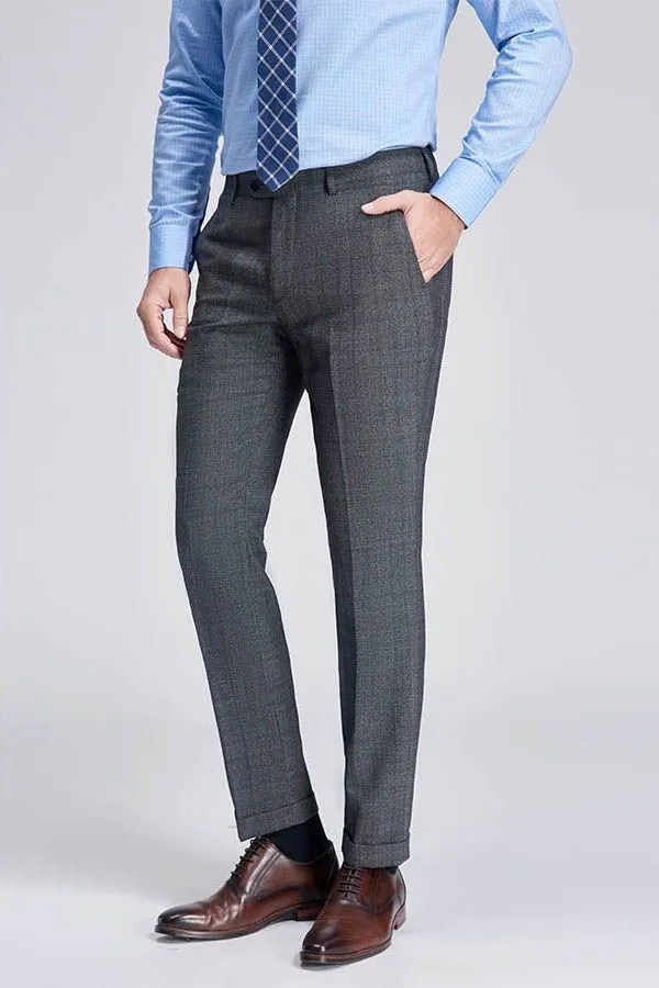 Advanced Grey Plaid Mens Suits for Business Peak Lapel Bespoke Suits for Men Sale