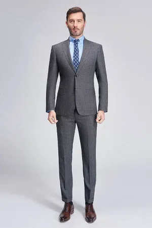 Advanced Grey Plaid Mens Suits for Business Peak Lapel Bespoke Suits for Men Sale