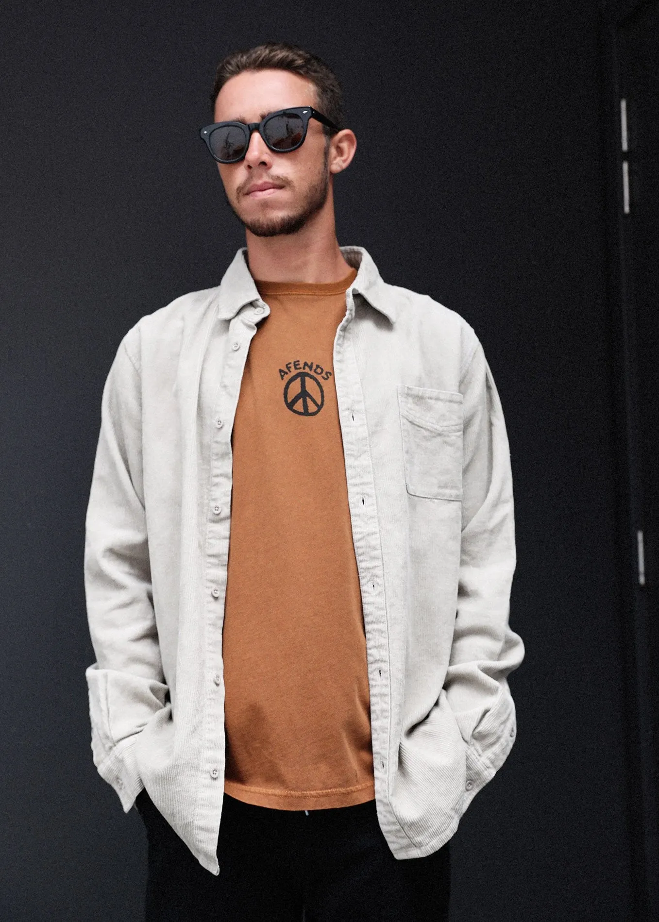 Afends Mens Faint - Hemp Corduroy Long Sleeve Shirt