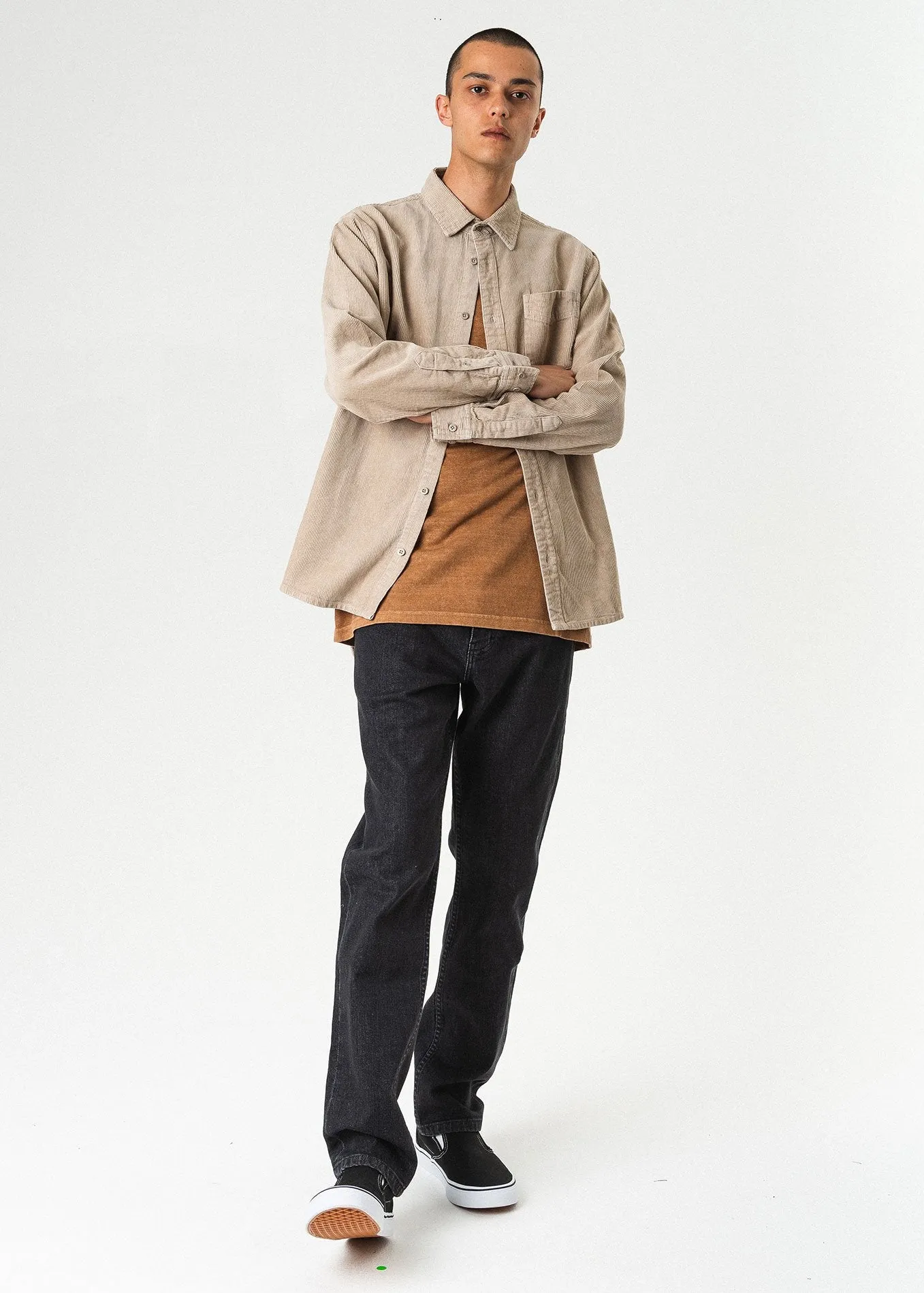 Afends Mens Faint - Hemp Corduroy Long Sleeve Shirt