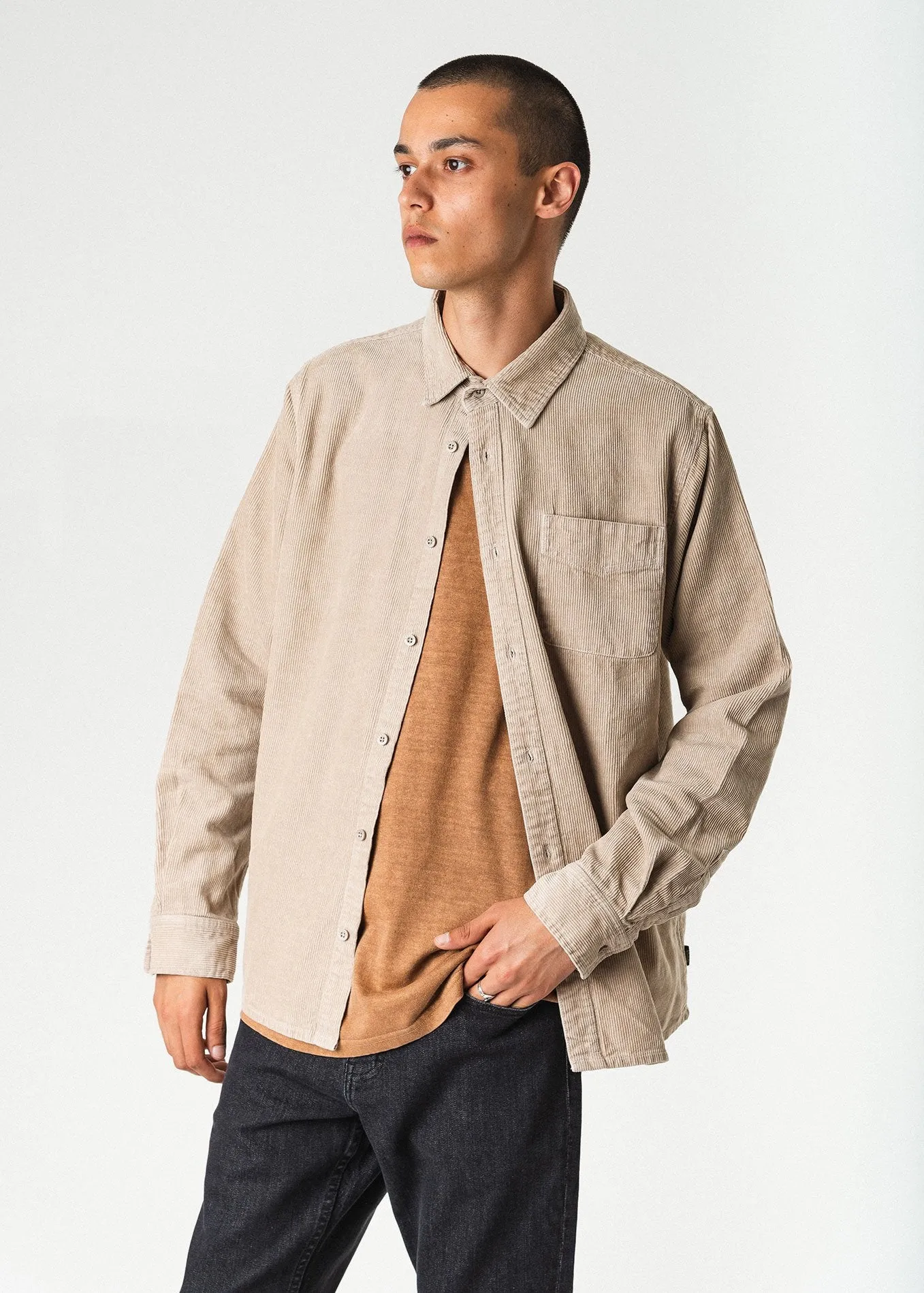 Afends Mens Faint - Hemp Corduroy Long Sleeve Shirt