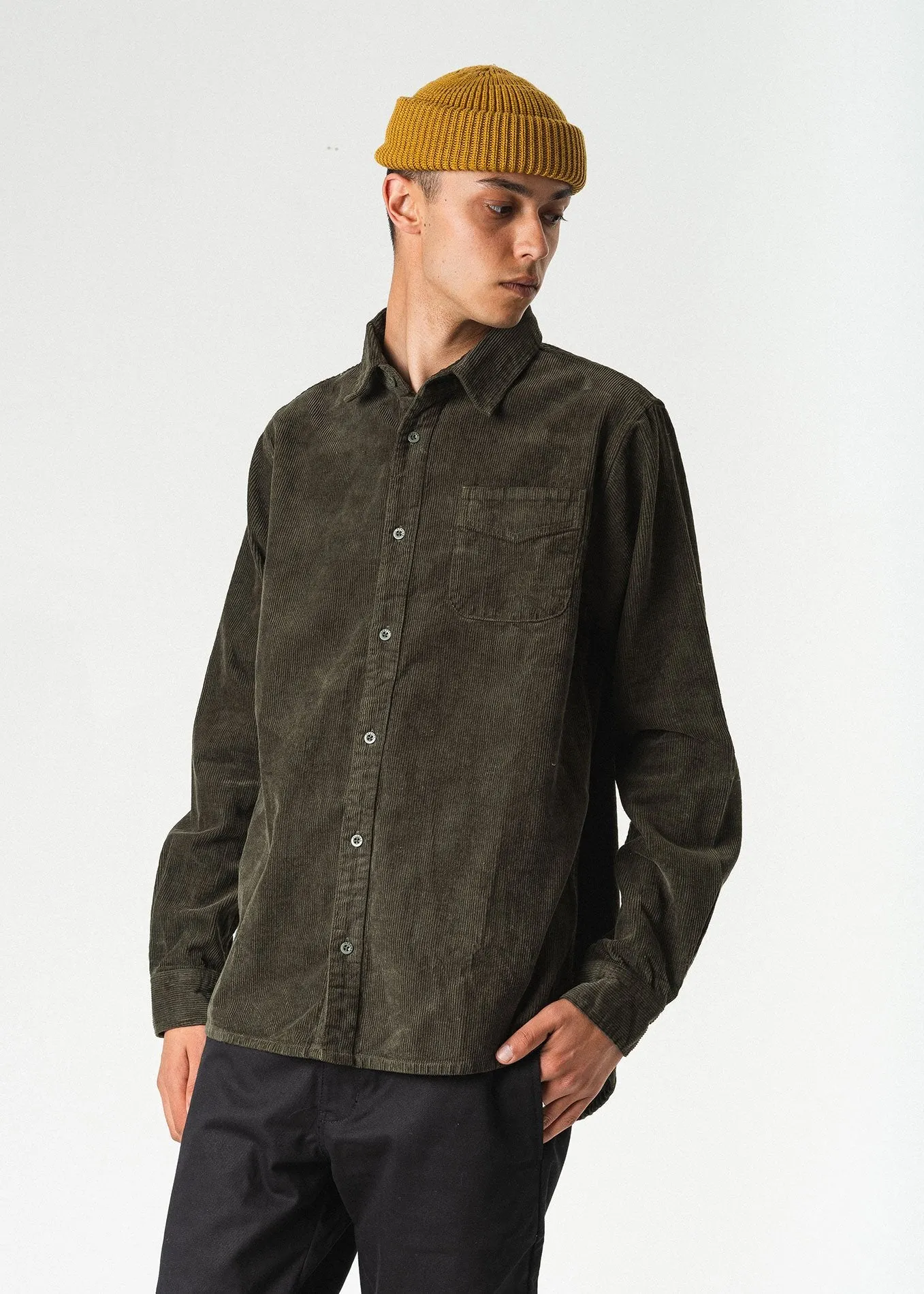 Afends Mens Faint - Hemp Corduroy Long Sleeve Shirt