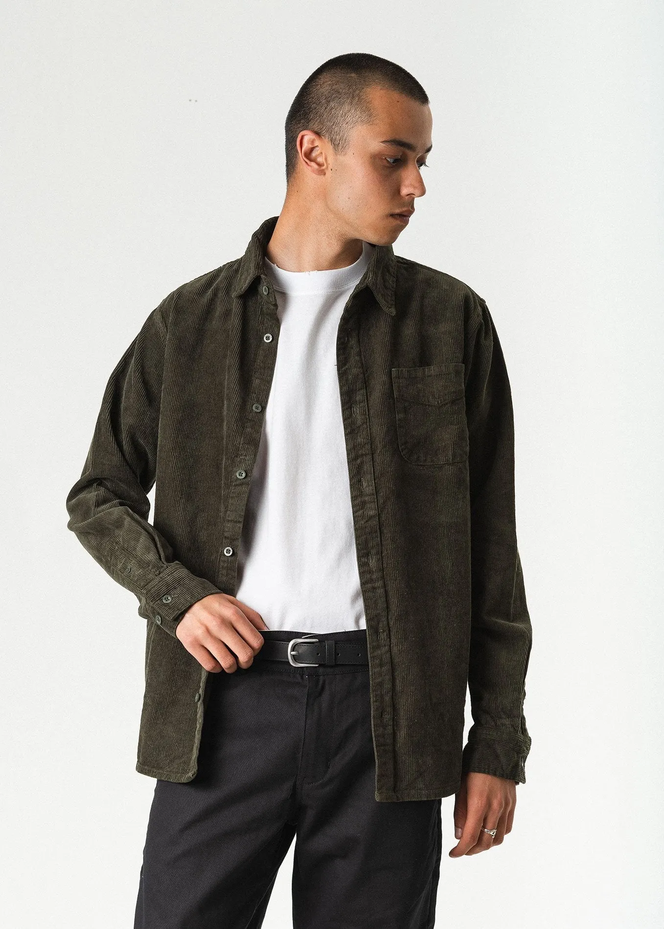 Afends Mens Faint - Hemp Corduroy Long Sleeve Shirt