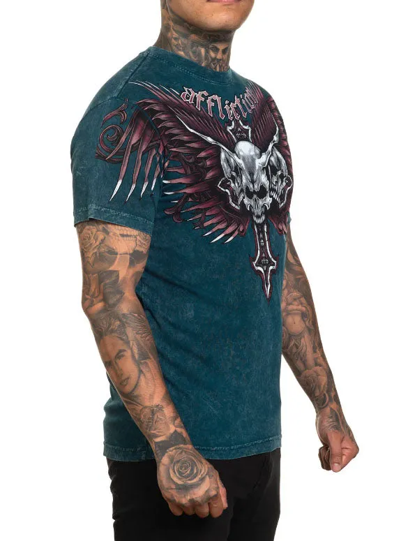 Affliction Hyper Speed Short Sleeve Atlantic Deep Lava Wash T-Shirt