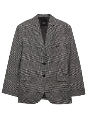 Anine Bing Quinn Blazer in Black/Grey Plaid Multi