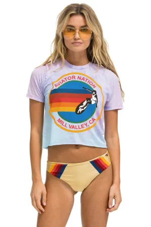 AVIATOR NATION MILL VALLEY BOYFRIEND TEE - TIE DYE BUBBLE GUM