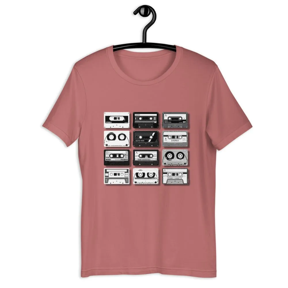 Be Extra! Retro Black and White Cassettes Unisex T-Shirt