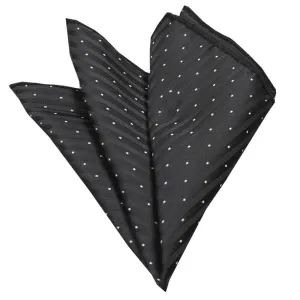 Black White Flakes Mens Pocket Square - Premium Silk Handkerchiefs for Suits