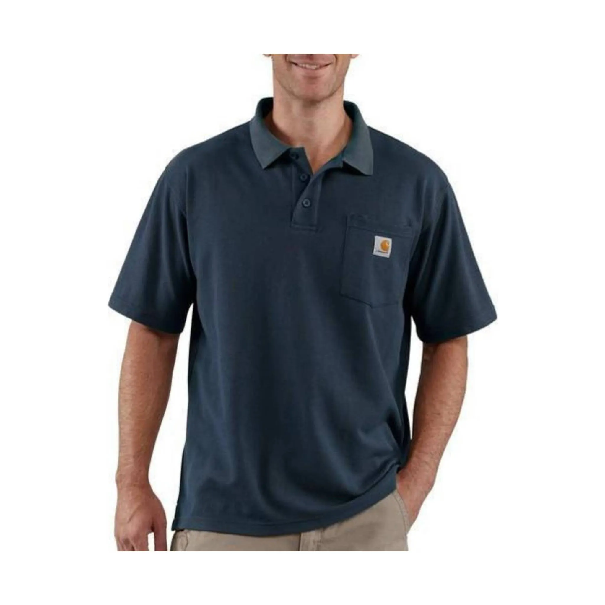 Carhartt Men's Contractor's Short Sleeve Pocket Work Polo Shirt - Navy - ONLINE STORE CREDIT/EXCHANGE ONLY