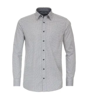 Casa Moda Men's Long Sleeve Patterned Shirt Comfort Fit Blue/Yellow
