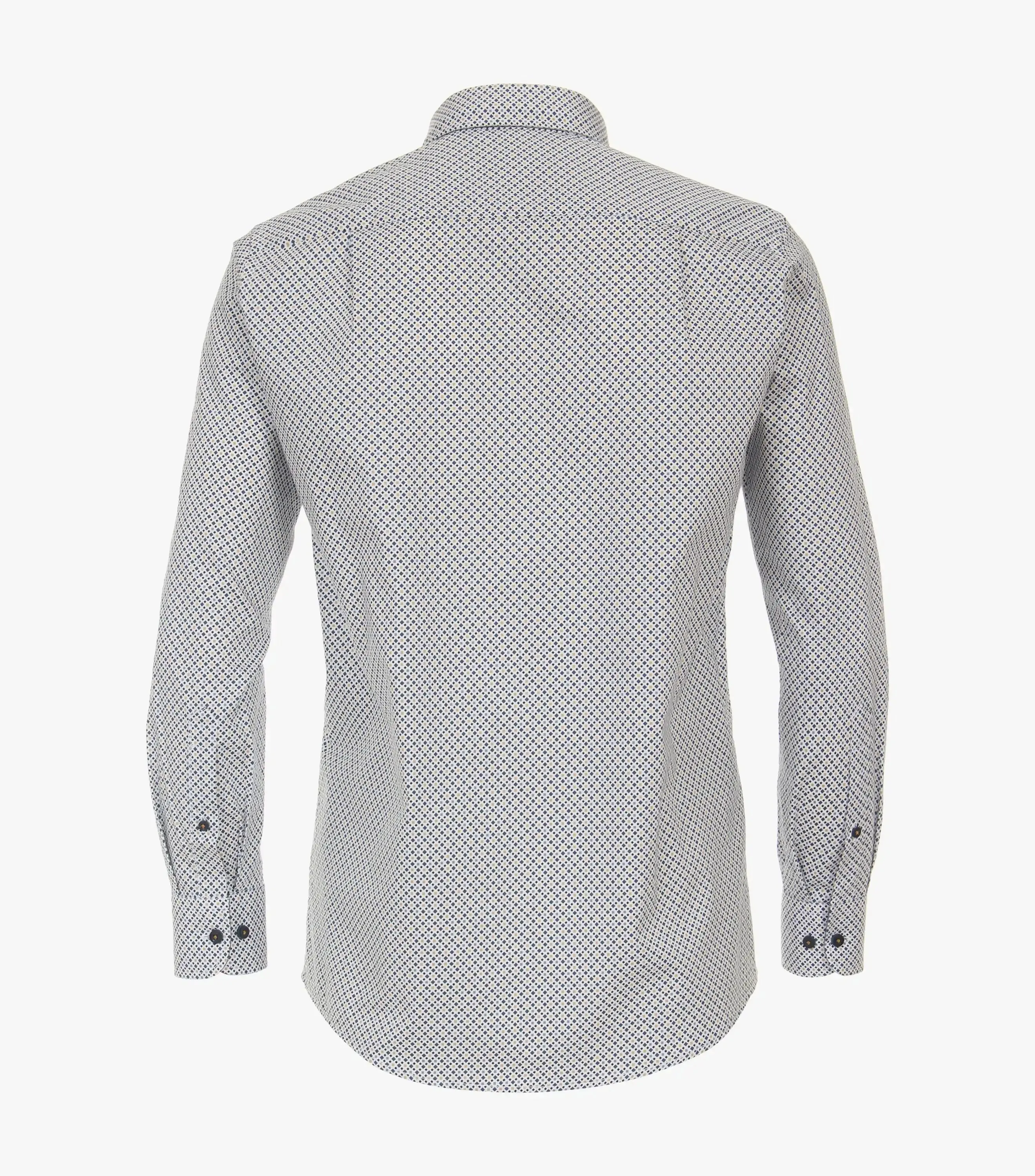 Casa Moda Men's Long Sleeve Patterned Shirt Comfort Fit Blue/Yellow