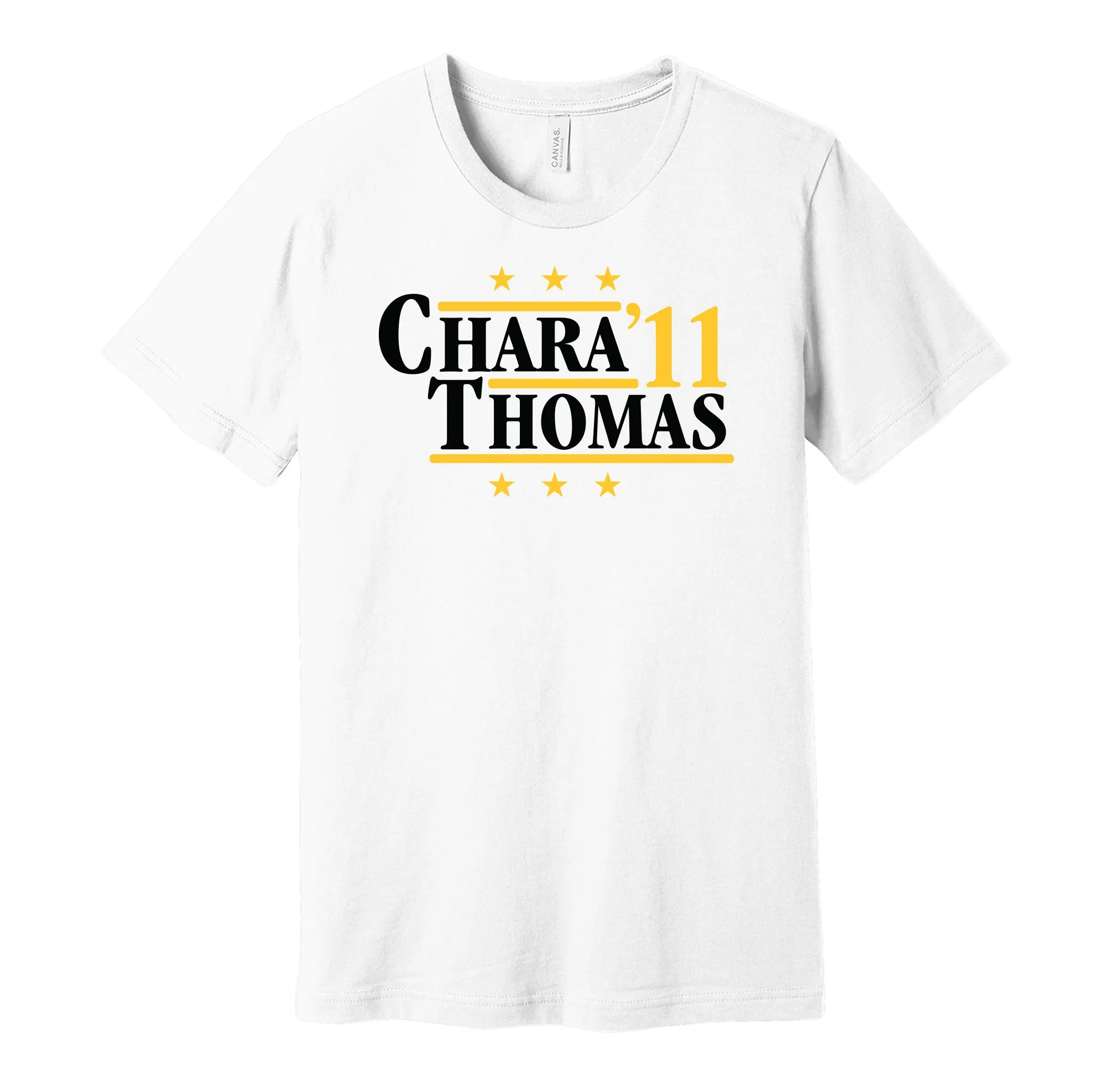 Chara & Thomas '11 - Boston Legends Political Campaign Parody T-Shirt - Hyper Than Hype Shirts