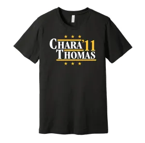 Chara & Thomas '11 - Boston Legends Political Campaign Parody T-Shirt - Hyper Than Hype Shirts