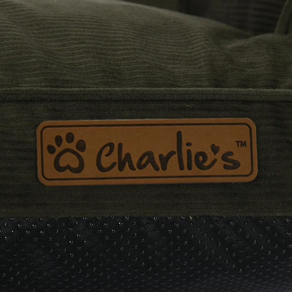 Charlie's Corduroy Dog Sofa Bed Green Medium