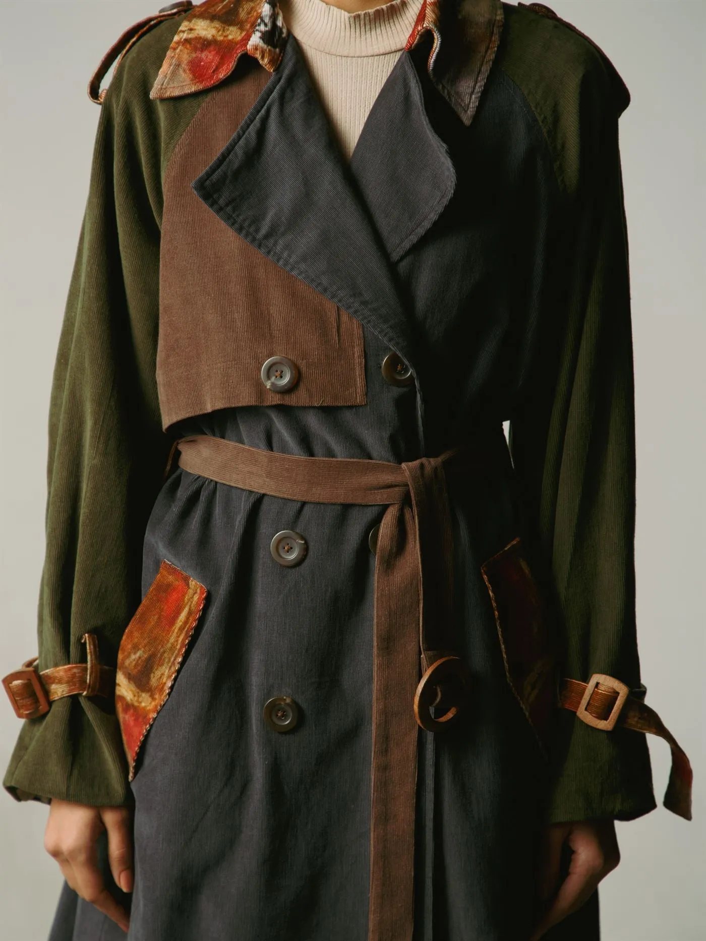 CORD   I   Latina Berlinar Overcoat Overcoat Cotton Corduroy INK W21-BLOC-INK