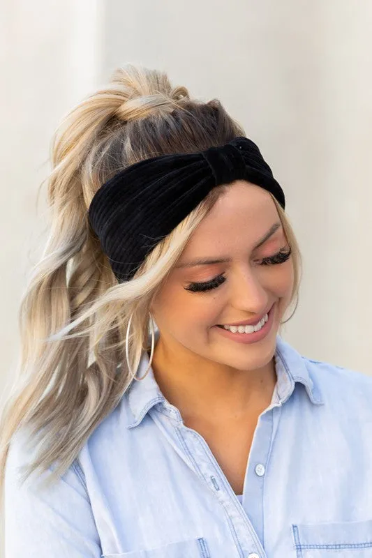Corduroy Knotted Headwrap
