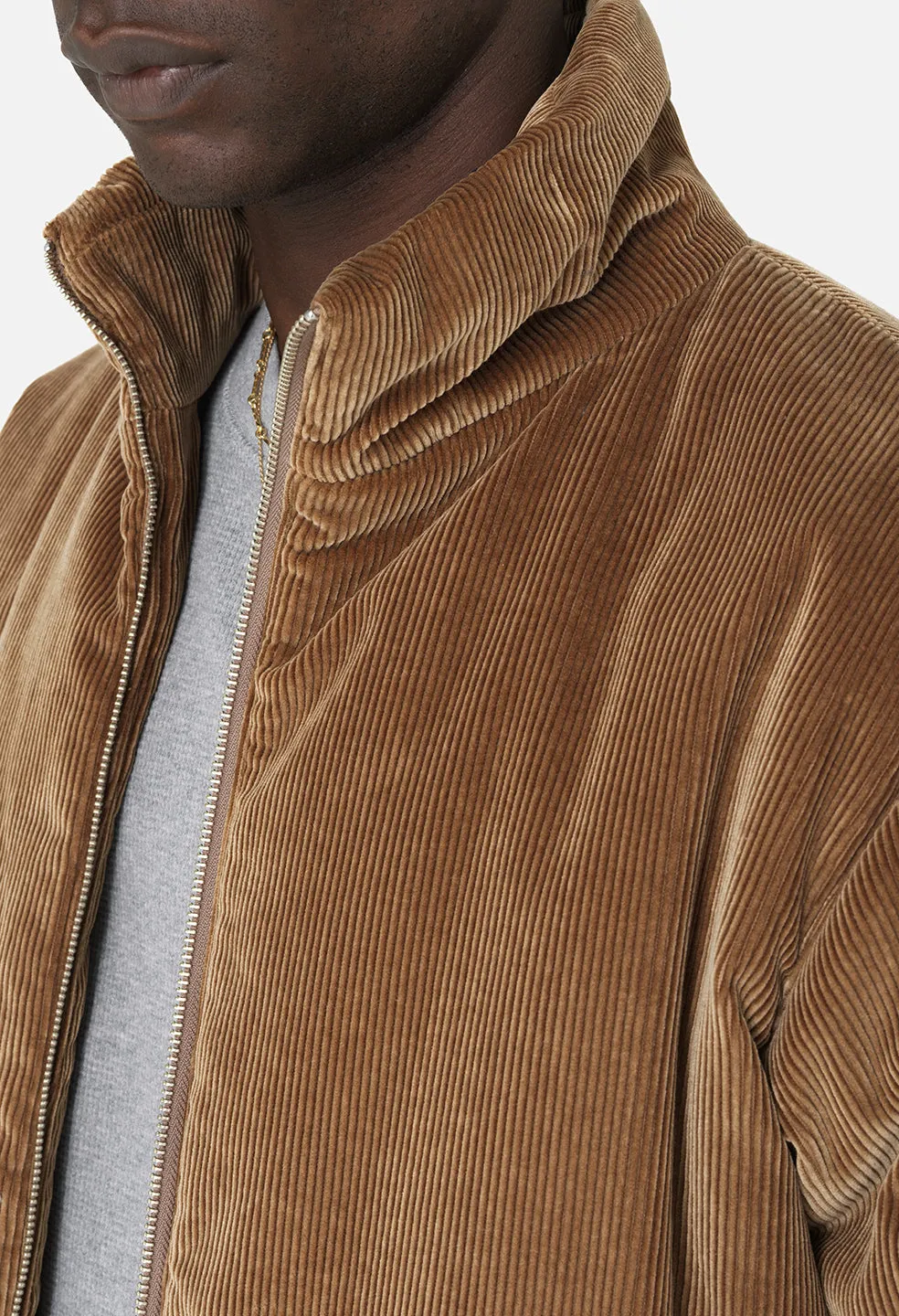 Corduroy Puffer Jacket / Camel