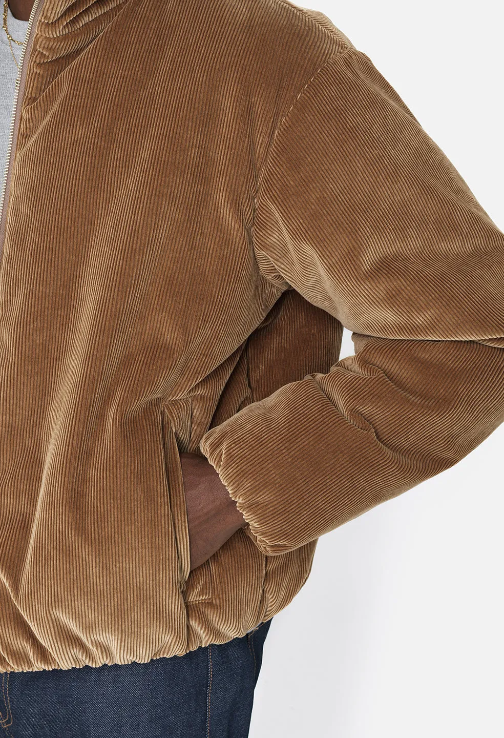 Corduroy Puffer Jacket / Camel