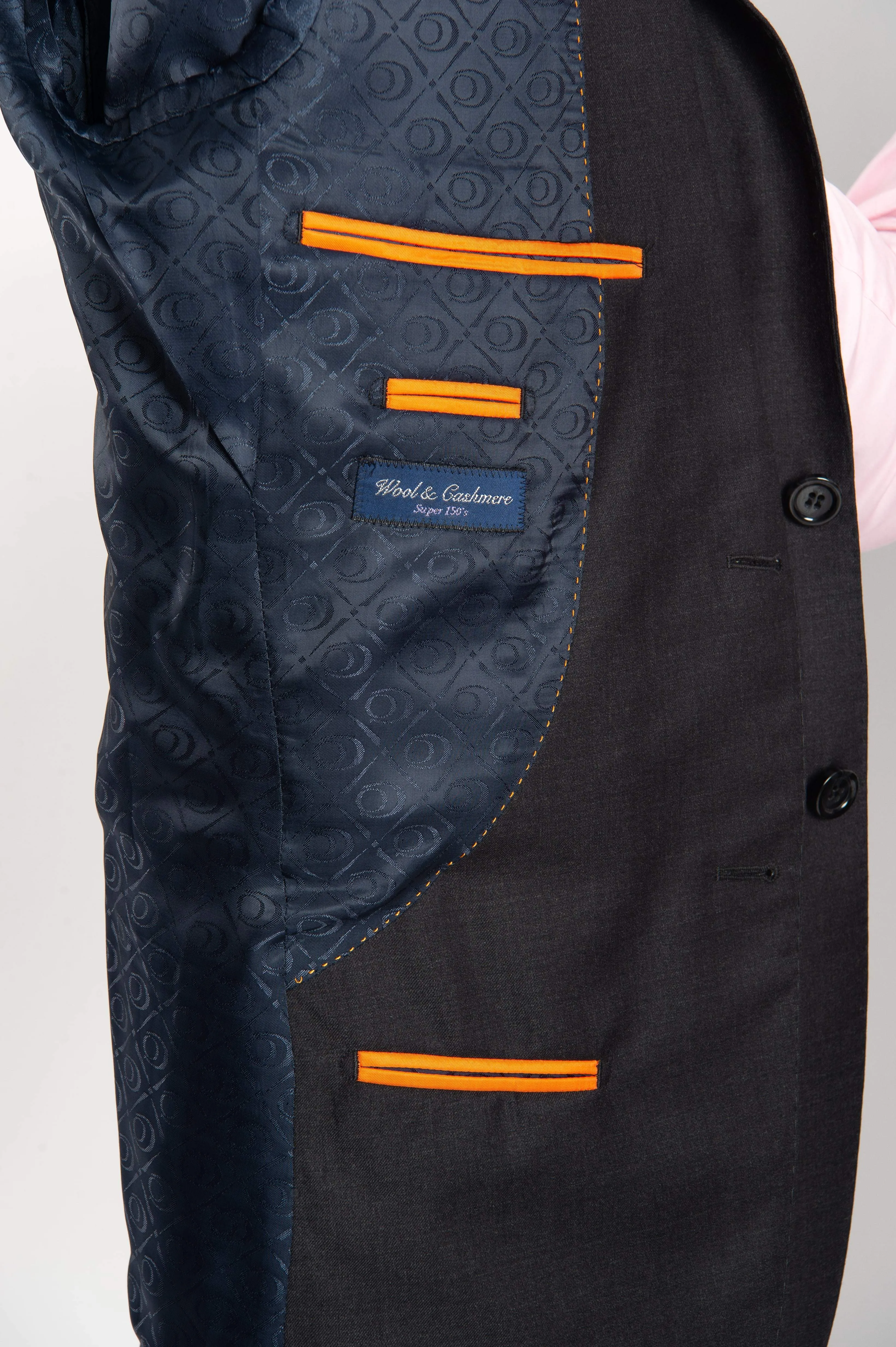 Cosiani Charcoal Slim Fit Wool Cashmere Suit