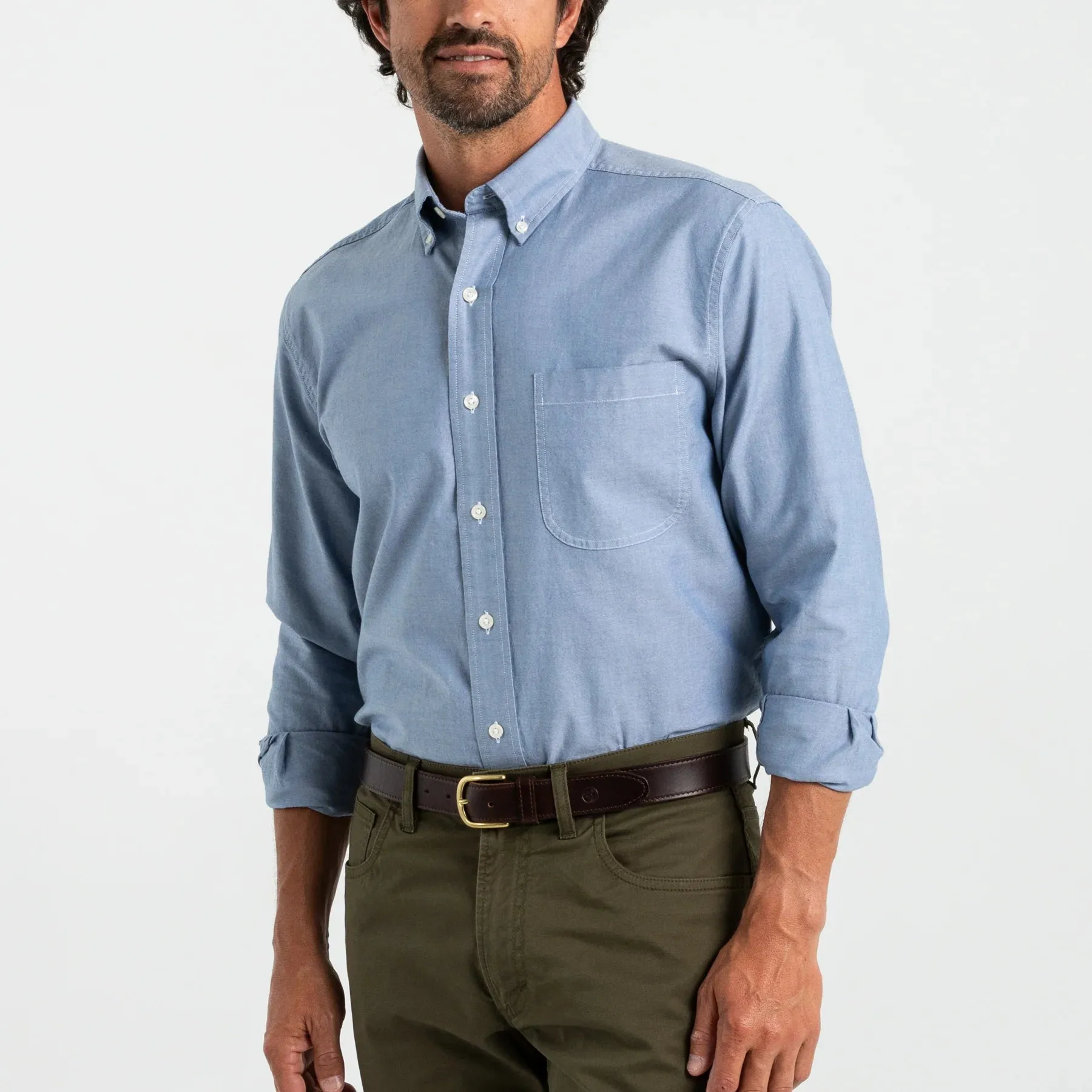 Cotton Oxford Sport Shirt (Blue)