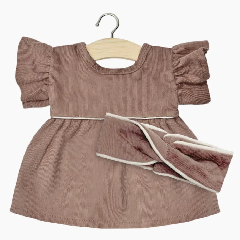 Daisy Dress   Headband - Chestnut Corduroy