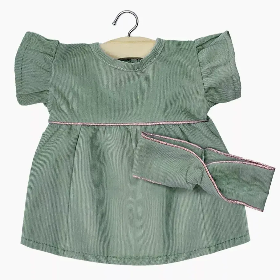 Daisy Dress   Headband - Sage Green Corduroy
