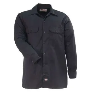 Dickies Shirts: Men's Twill Long Sleeve Work Shirt - Black