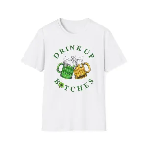 Drink Up B🍀tches Deluxe White Tee (Unisex)