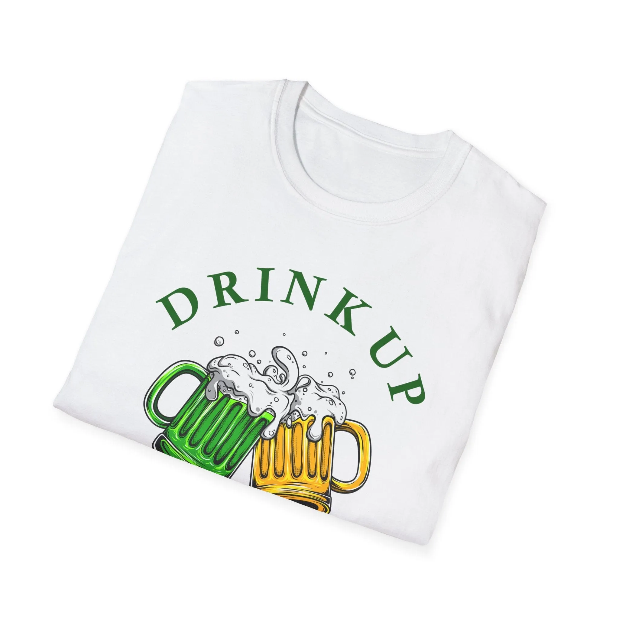 Drink Up B🍀tches Deluxe White Tee (Unisex)
