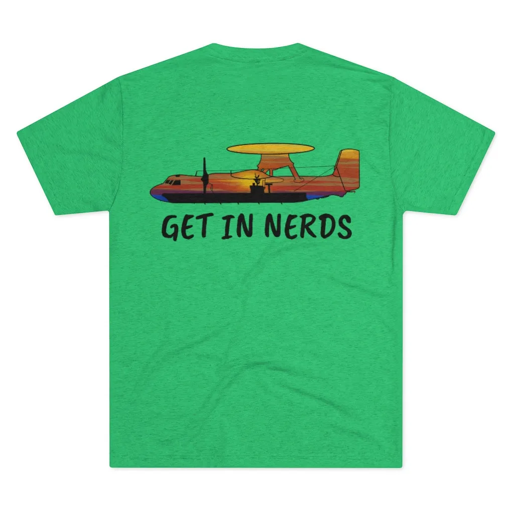 E-2 Sunset Theme - "Get In Nerds" Men's Tri-Blend Crew Tee