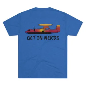 E-2 Sunset Theme - "Get In Nerds" Men's Tri-Blend Crew Tee