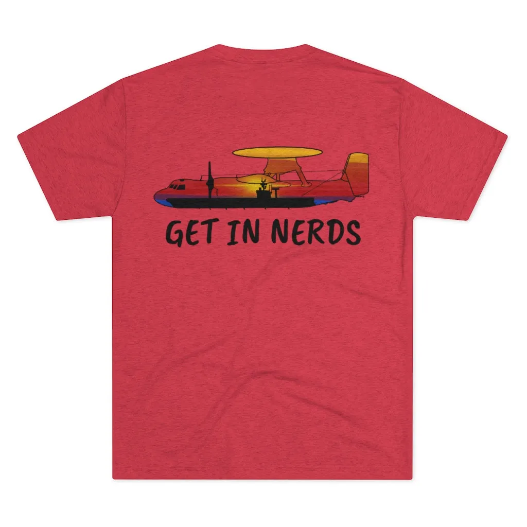 E-2 Sunset Theme - "Get In Nerds" Men's Tri-Blend Crew Tee
