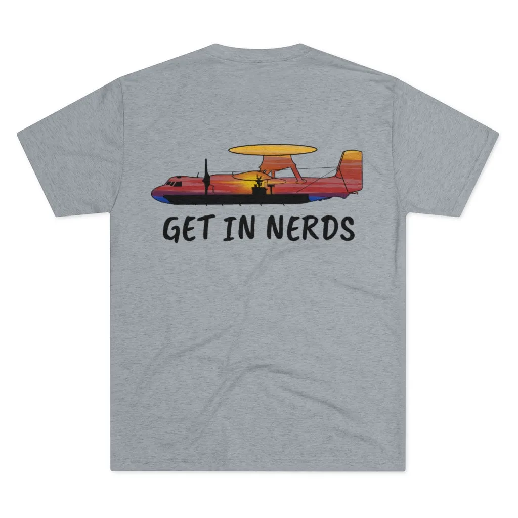 E-2 Sunset Theme - "Get In Nerds" Men's Tri-Blend Crew Tee