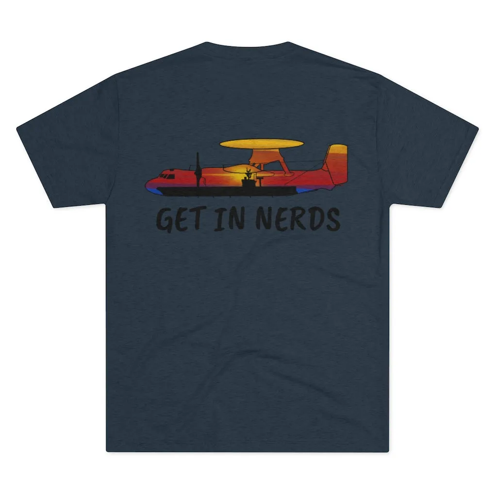 E-2 Sunset Theme - "Get In Nerds" Men's Tri-Blend Crew Tee