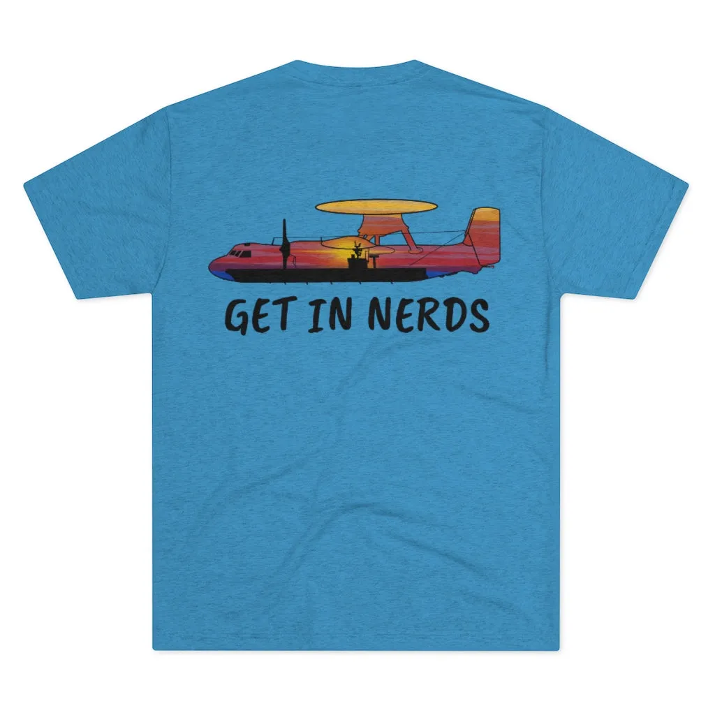 E-2 Sunset Theme - "Get In Nerds" Men's Tri-Blend Crew Tee