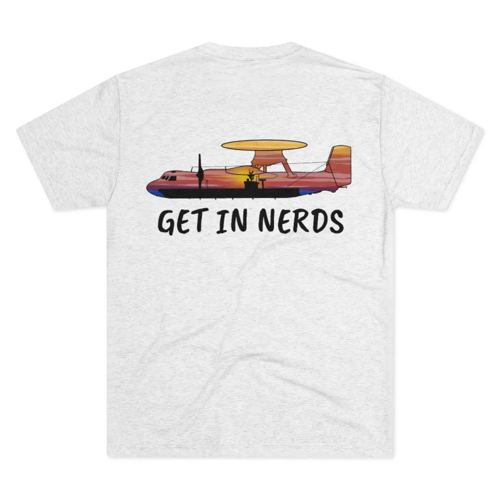 E-2 Sunset Theme - "Get In Nerds" Men's Tri-Blend Crew Tee