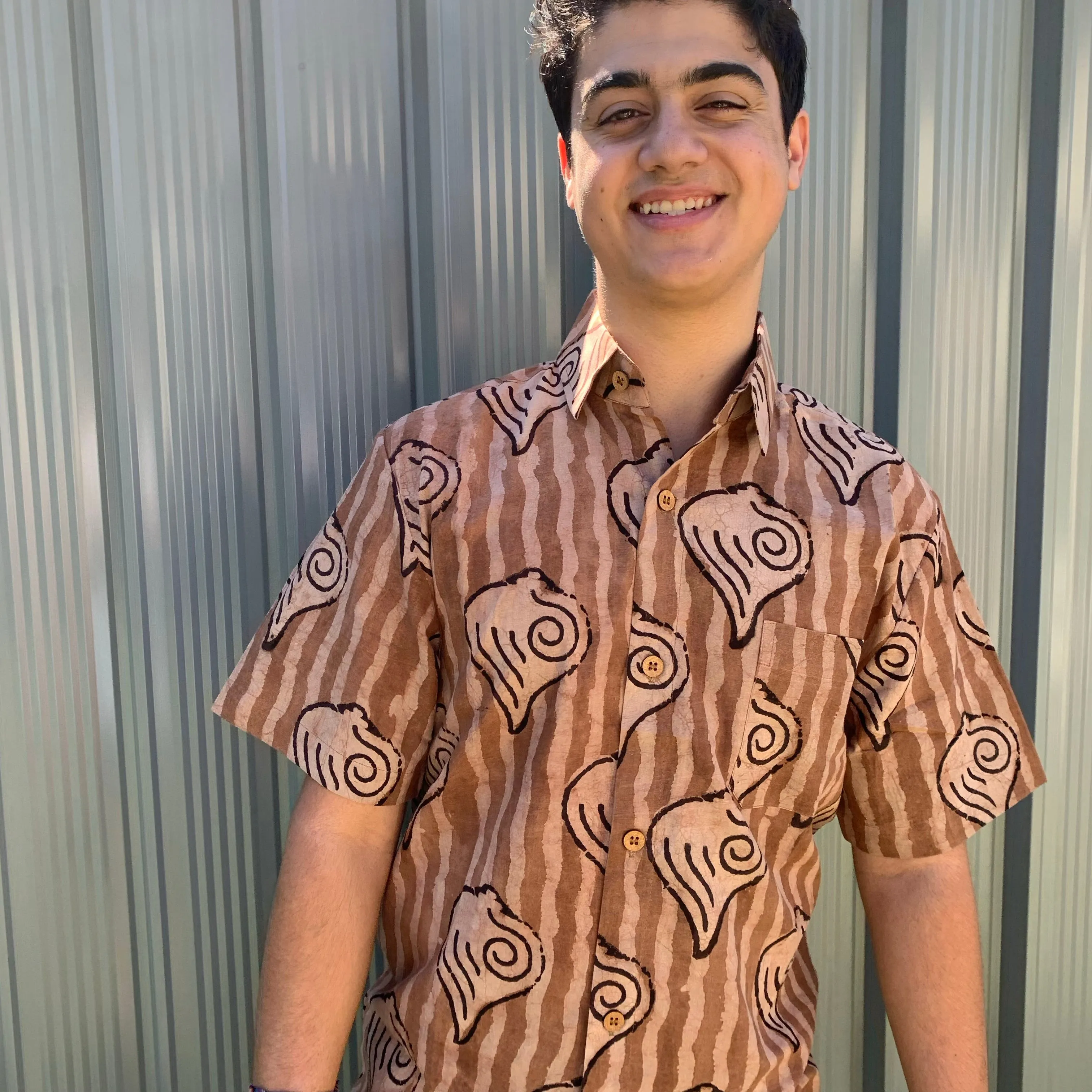 Fair Trade Ethical Dabu Cotton Shirt in Shell Design