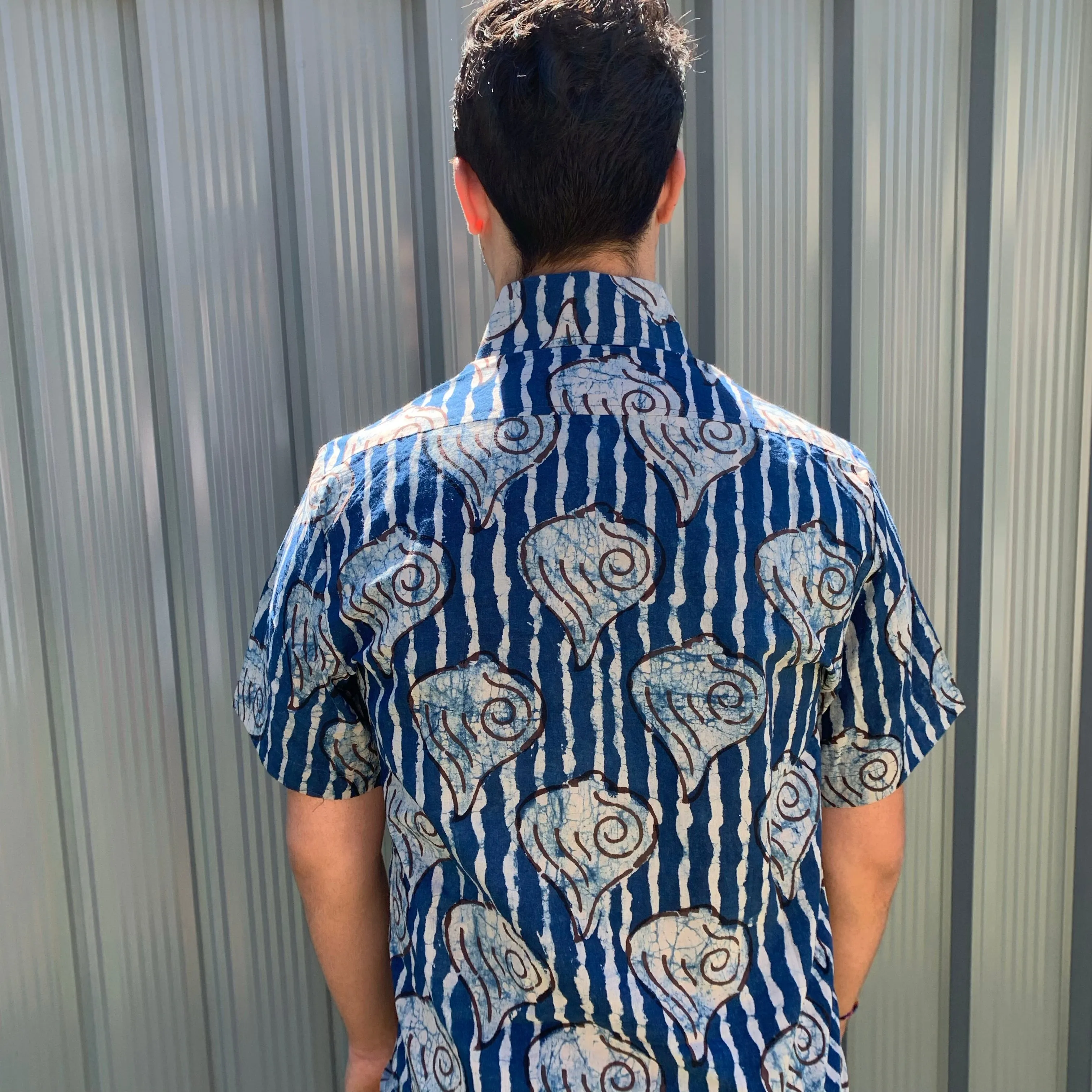 Fair Trade Ethical Dabu Cotton Shirt in Shell Design