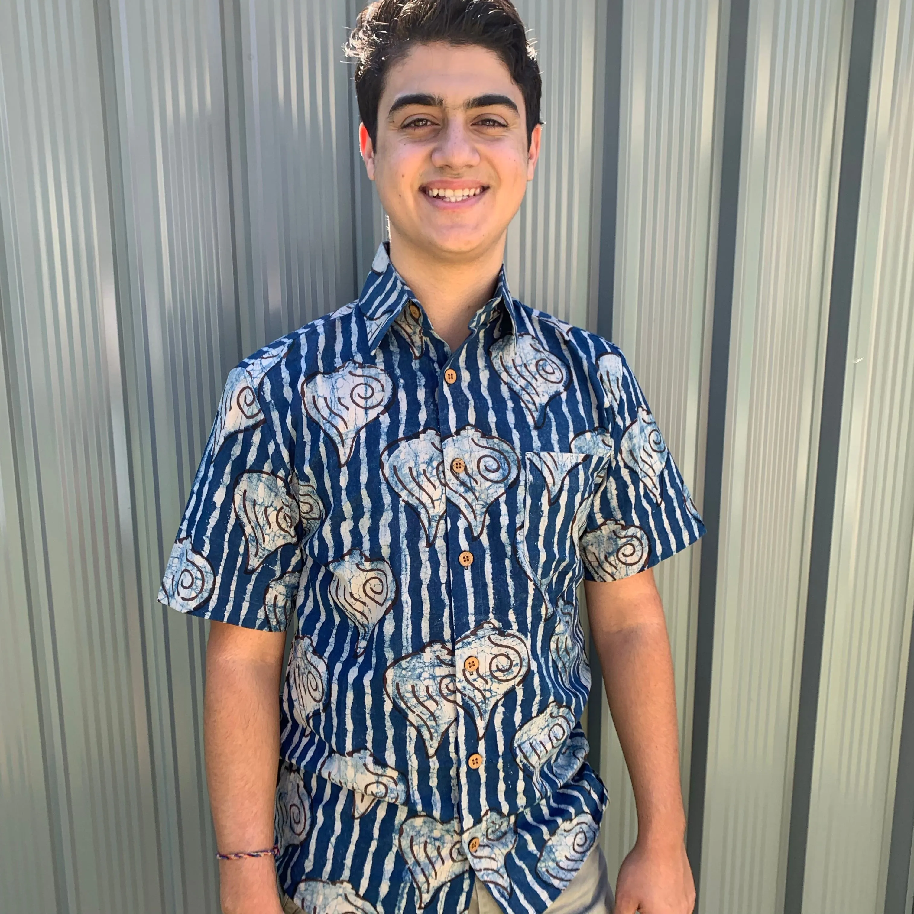 Fair Trade Ethical Dabu Cotton Shirt in Shell Design