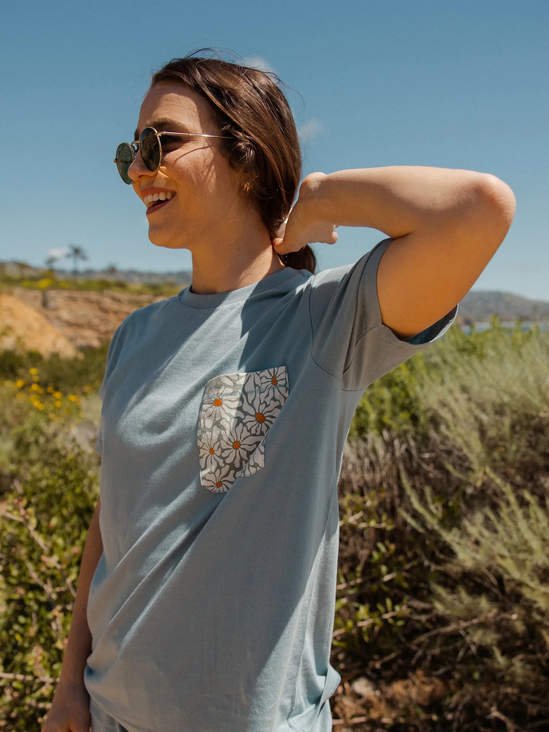 Groovy Flowers Pocket Tee