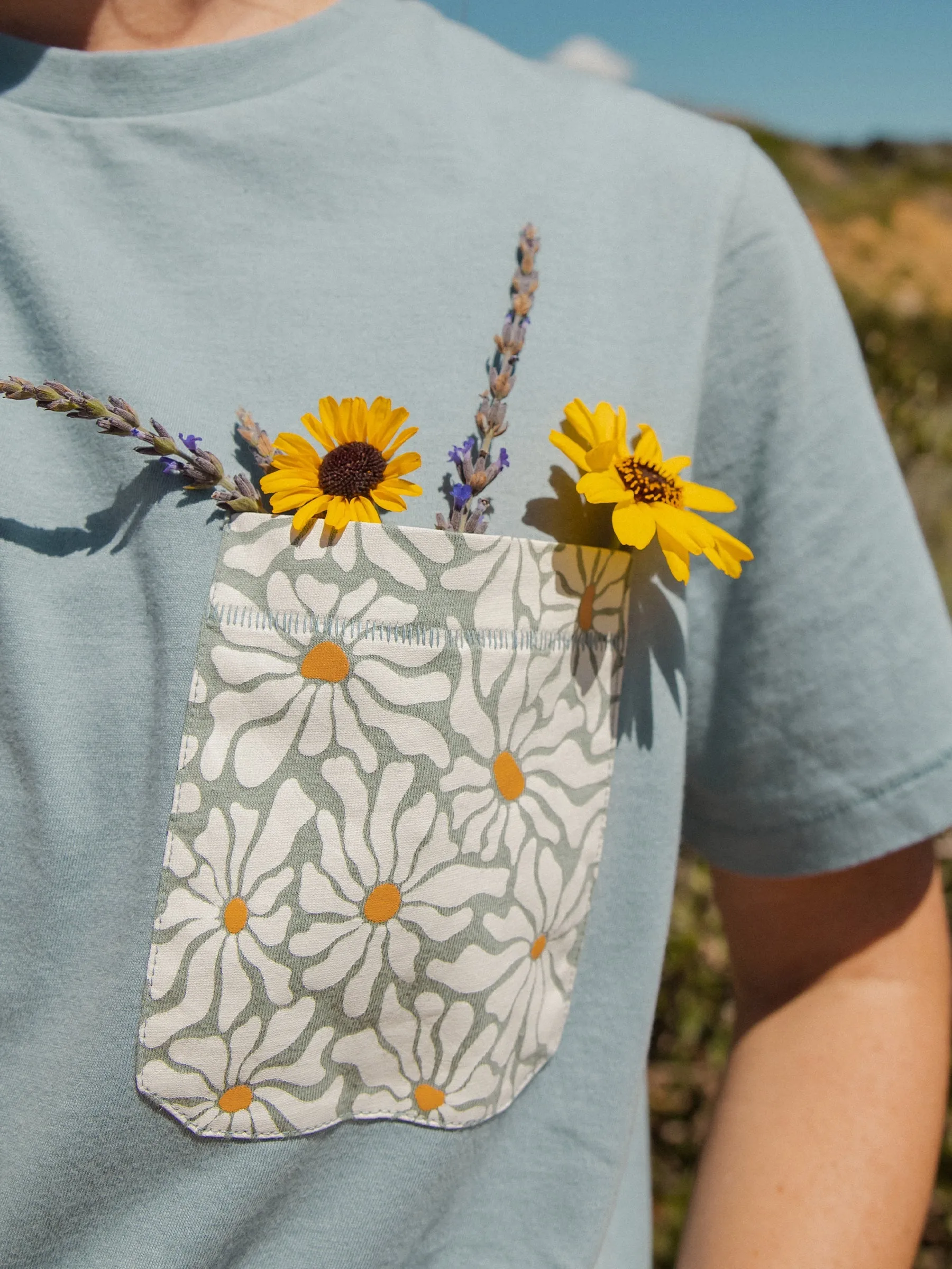 Groovy Flowers Pocket Tee