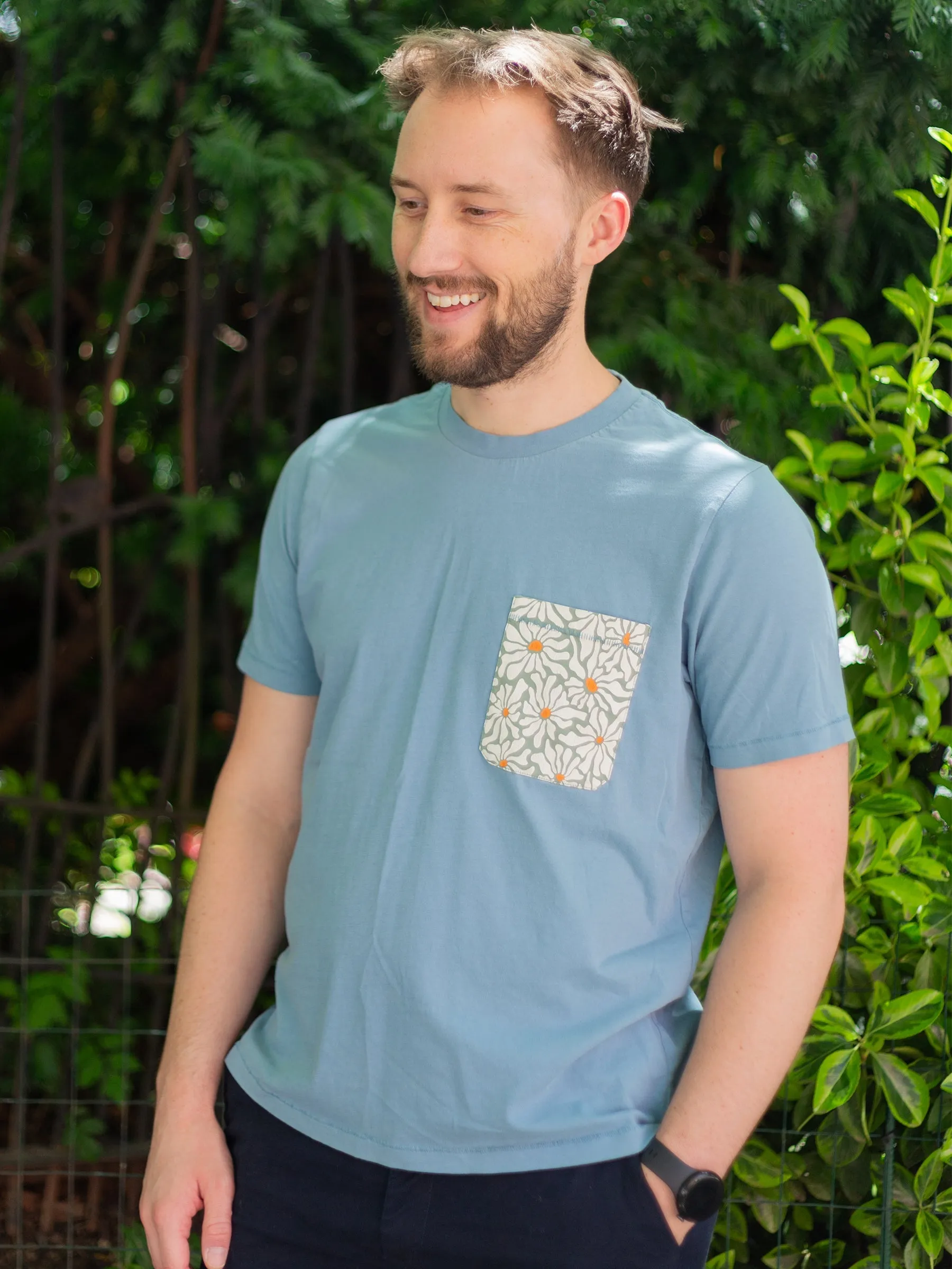 Groovy Flowers Pocket Tee