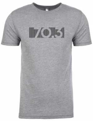 Half Ironman Tshirt For Men "70.3 bar code"