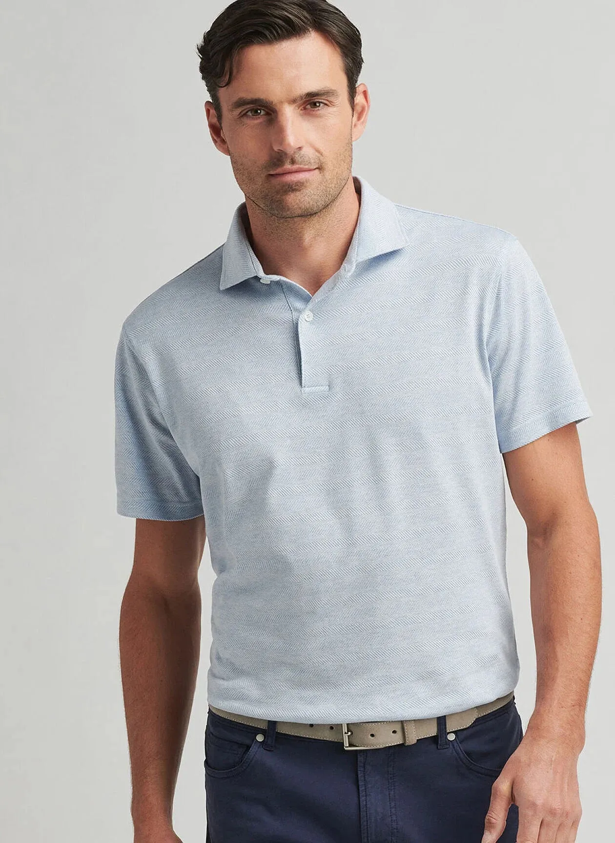 Harris Herringbone Knit Polo