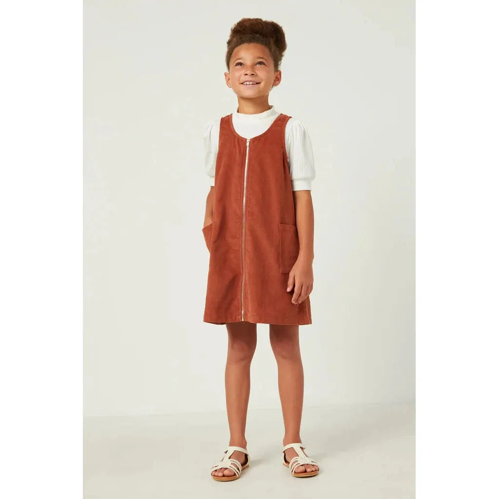 Hayden Girls Zip Up Sleeveless Corduroy Dress