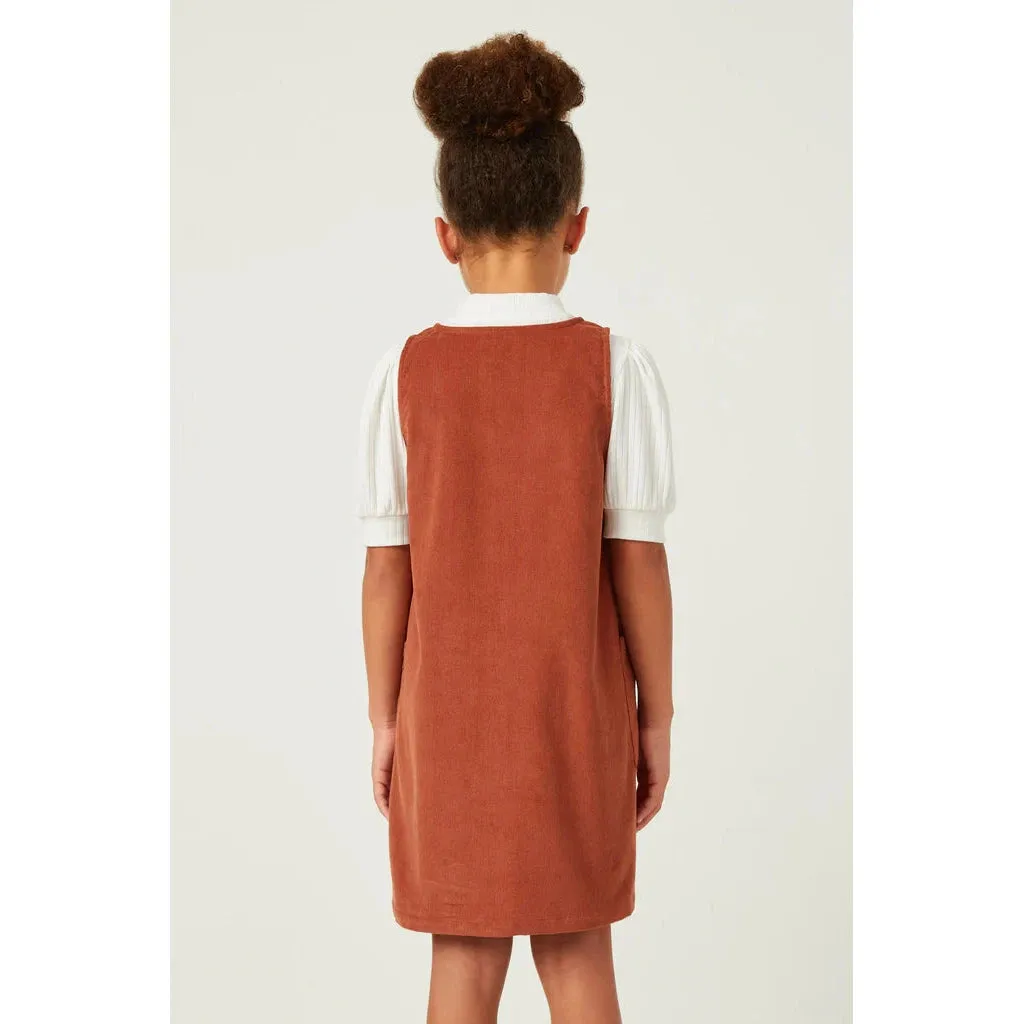 Hayden Girls Zip Up Sleeveless Corduroy Dress