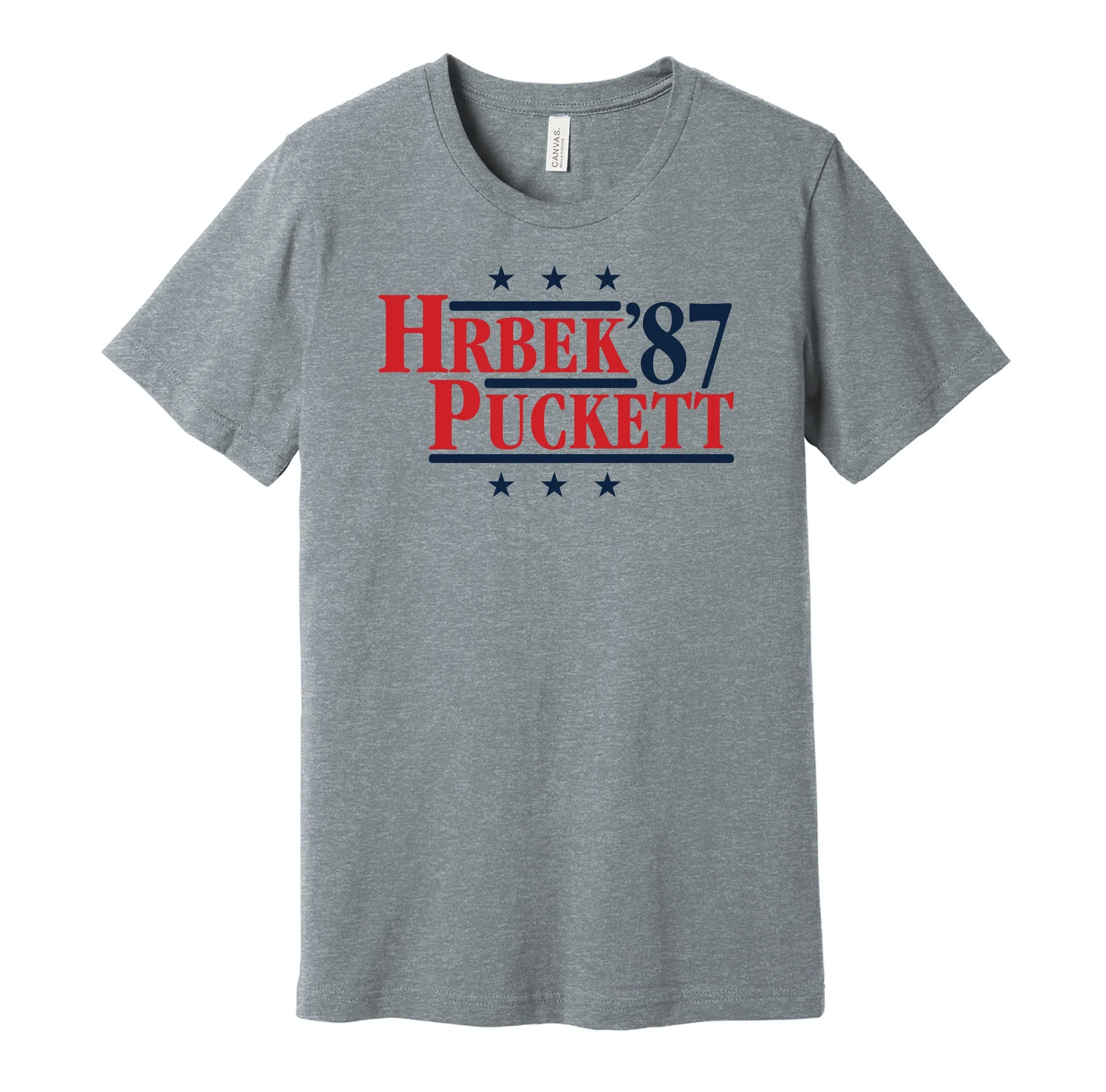 Hrbek & Puckett '87 - Minnesota Basbeall Legends Political Campaign Parody T-Shirt - Hyper Than Hype Shirts