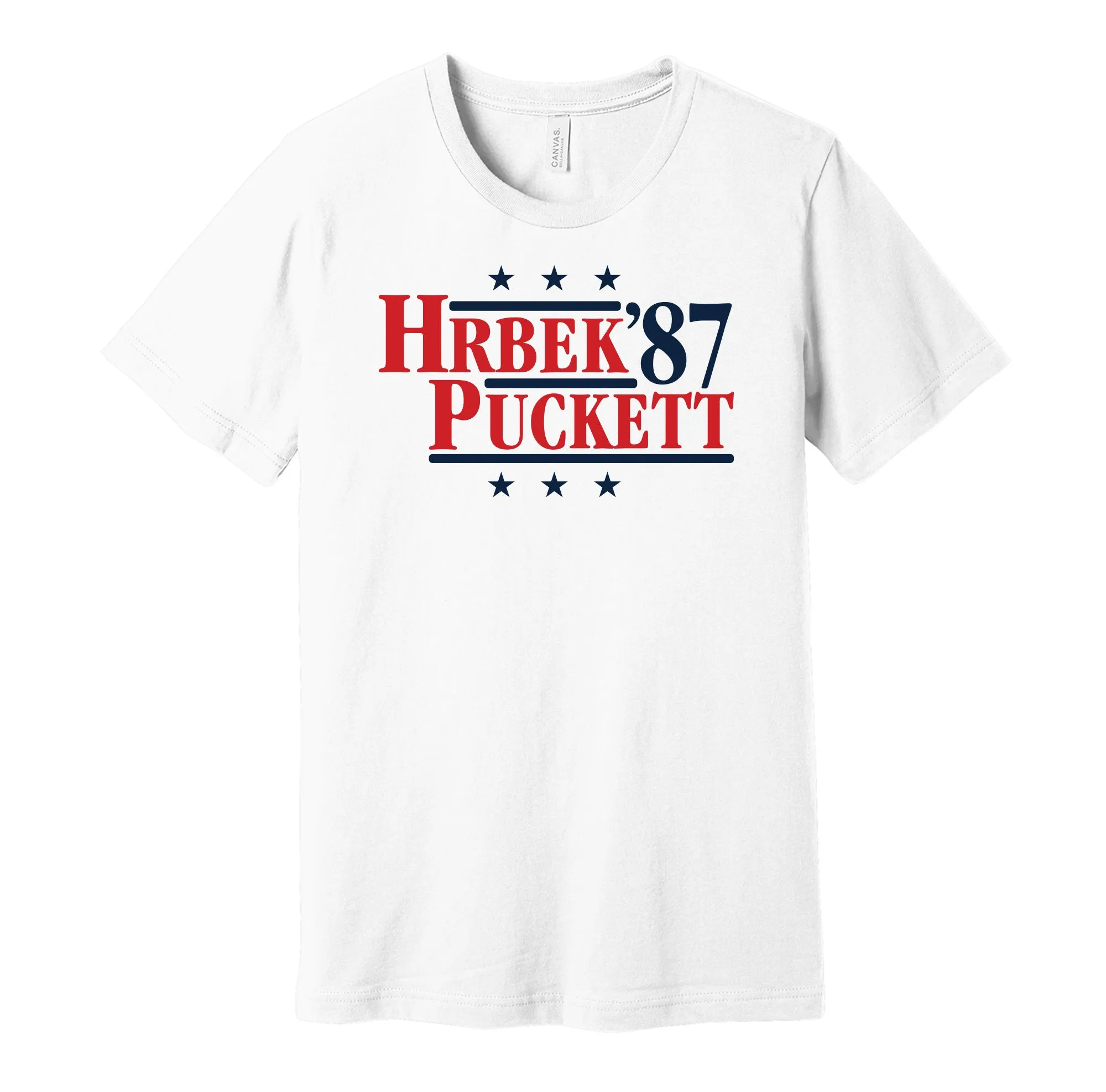 Hrbek & Puckett '87 - Minnesota Basbeall Legends Political Campaign Parody T-Shirt - Hyper Than Hype Shirts